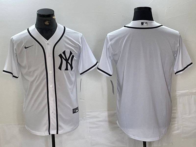 Men New York Yankees Blank White Third generation joint name Nike 2024 MLB Jersey style 1->new york yankees->MLB Jersey